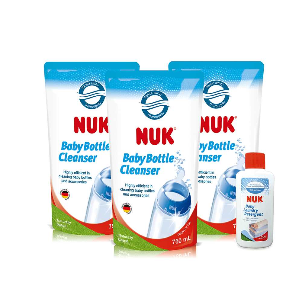 NUK BABY BOTTLE CLEANSER 750ml refill 40270823 (Triple Pack)Wing On